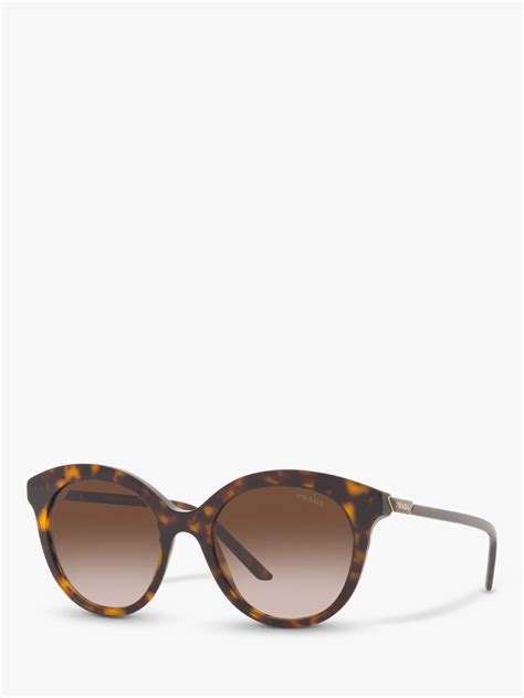 Prada Ladies Tortoise Round Sunglasses PR